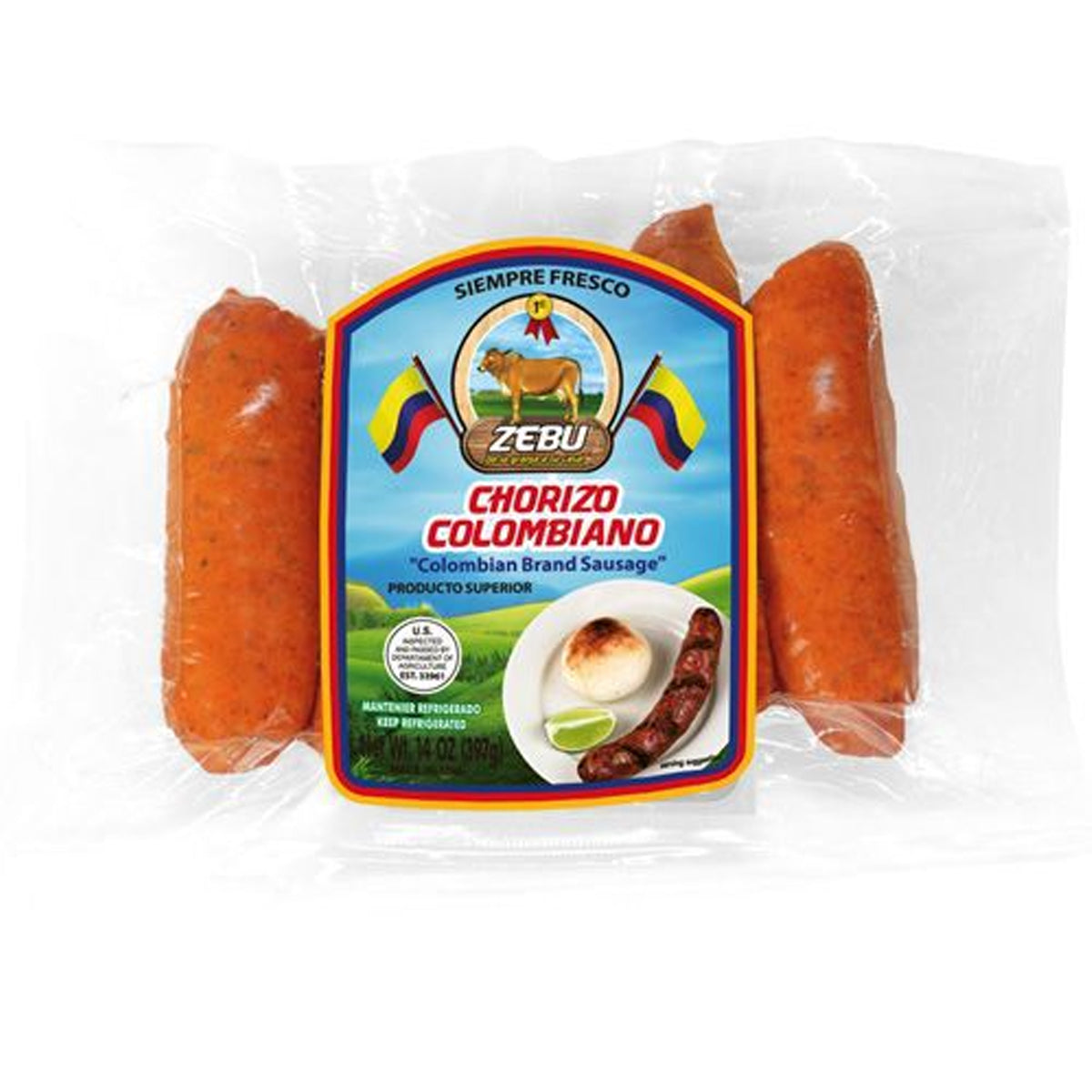 ワビサビダンゴ Zebu Chorizo Colombiano 14oz – Seabra Foods Online