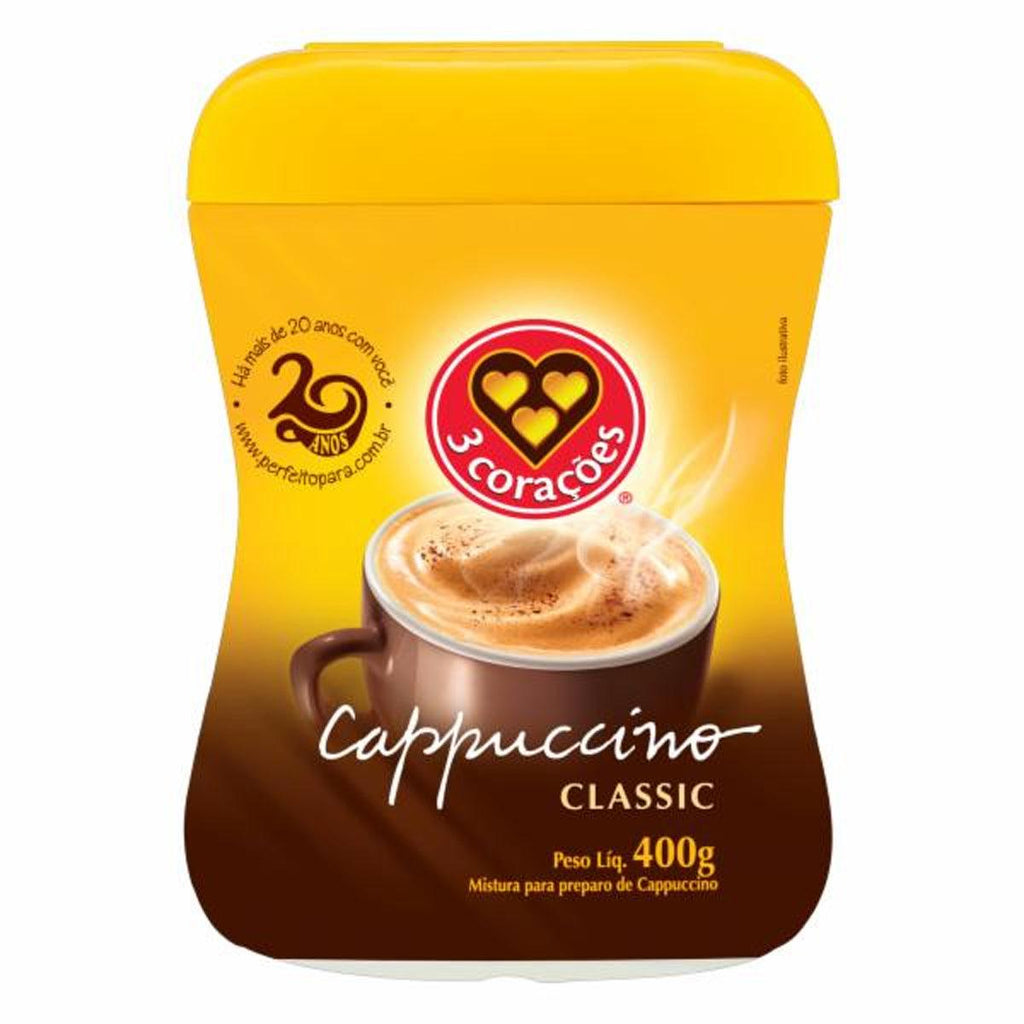 3Coracoes Cappuccino Classic 400g - Seabra Foods Online