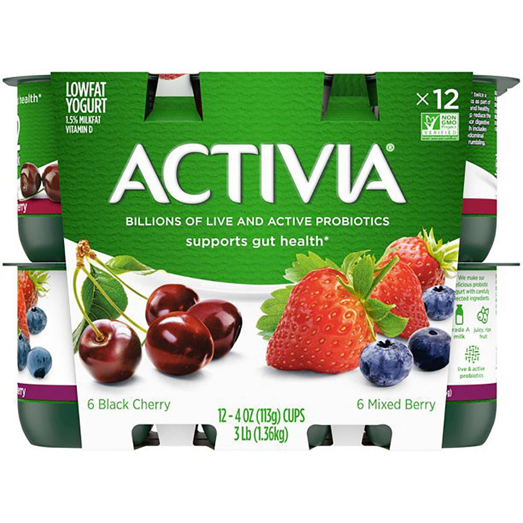 Activia Mix Berry/Blk Cherry 12PK - Seabra Foods Online