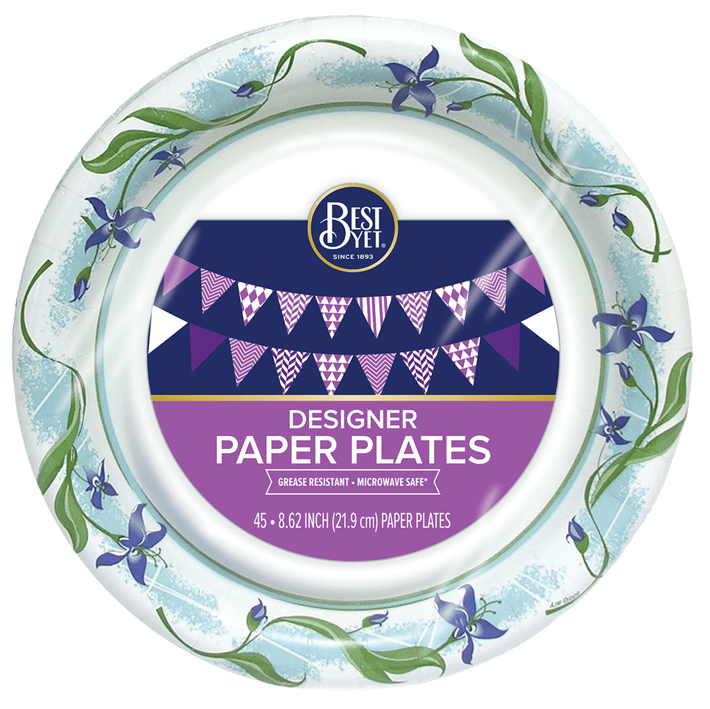 Best Yet Paper Plates Design 45ct - Seabra Foods Online