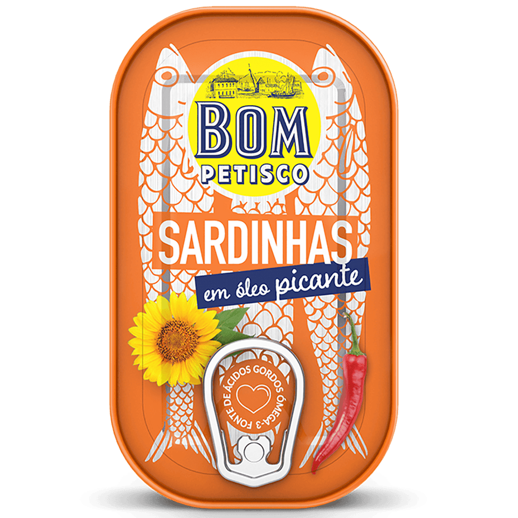 Bom Petisco Sardines in Hot Sauce 4.23oz - Seabra Foods Online