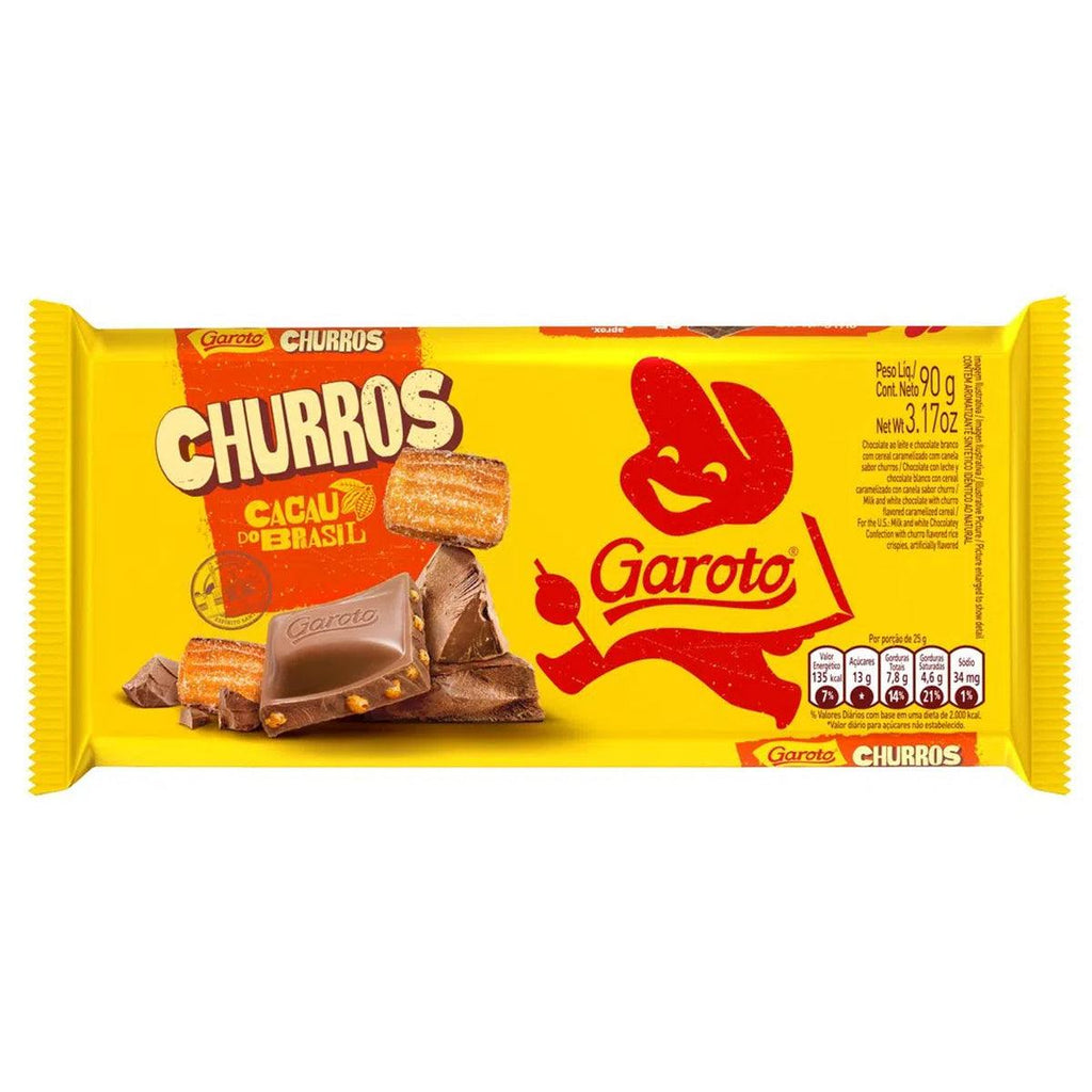 Garoto Tablete Choc Churros 3.16oz - Seabra Foods Online
