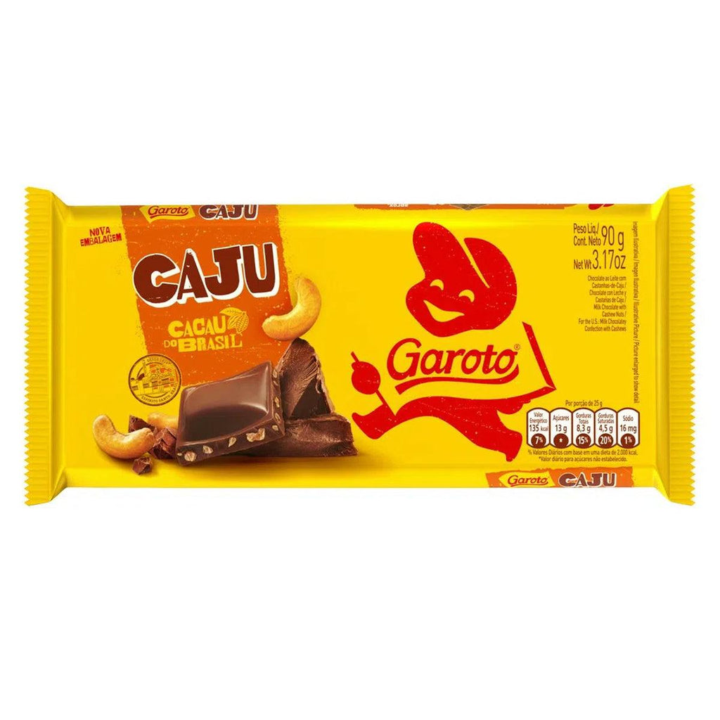 Garoto Tablete Chocolate Caju 3.16oz - Seabra Foods Online
