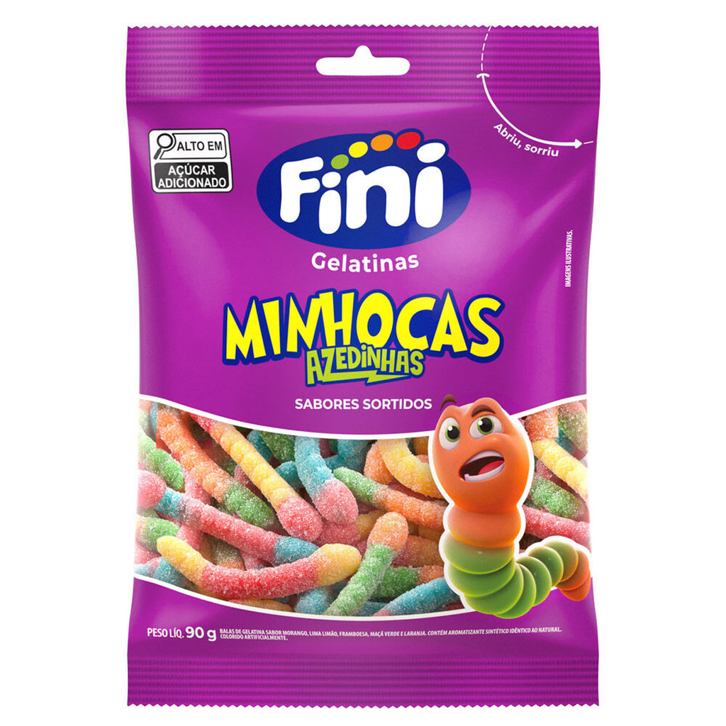 Fini Bala Gelatina Minhoca Citrica 90g