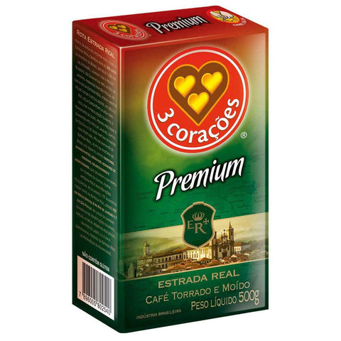 3Coracoes Cafe Prem Est.Real Vacuo 500g - Seabra Foods Online