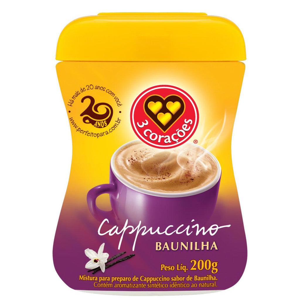 3Coracoes Cappuccino Vanilla 200g - Seabra Foods Online