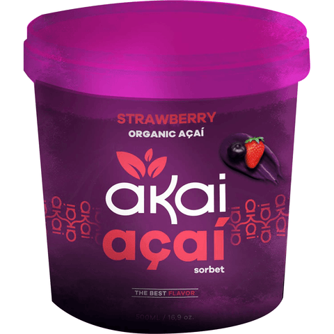 Akai Acai Sorbet w/Organic Strawberry 1l - Seabra Foods Online