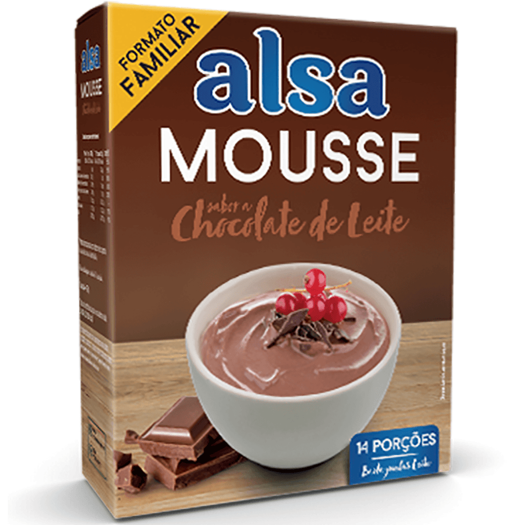 Alsa Mousse Chocolate de Leite 10.56oz - Seabra Foods Online