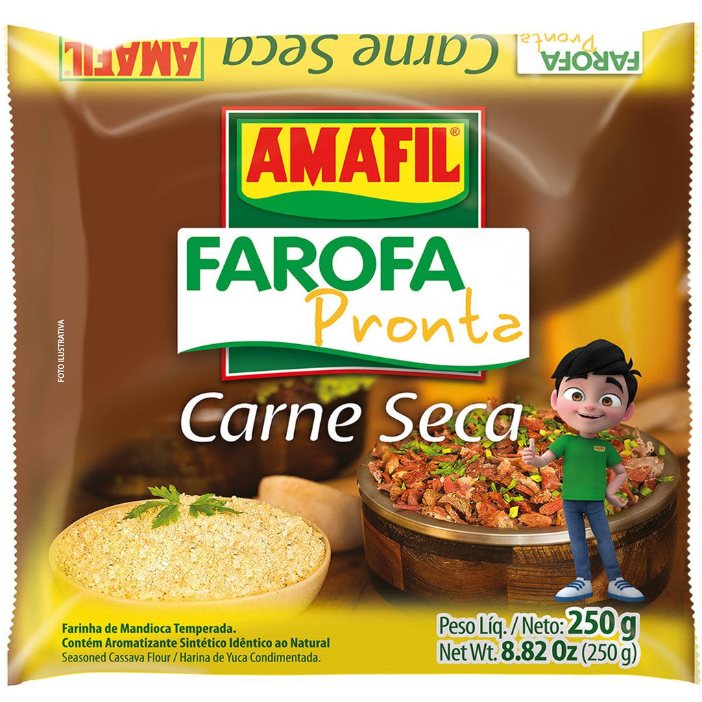 Amafil Farofa Pronta Carne Seca 250g - Seabra Foods Online