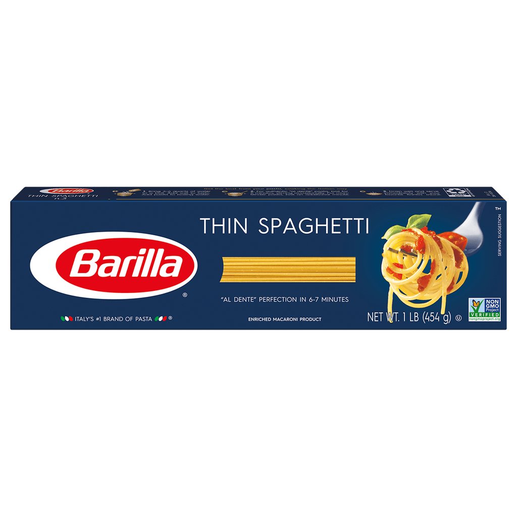 Barilla Thin Spaghetti 16oz - Seabra Foods Online