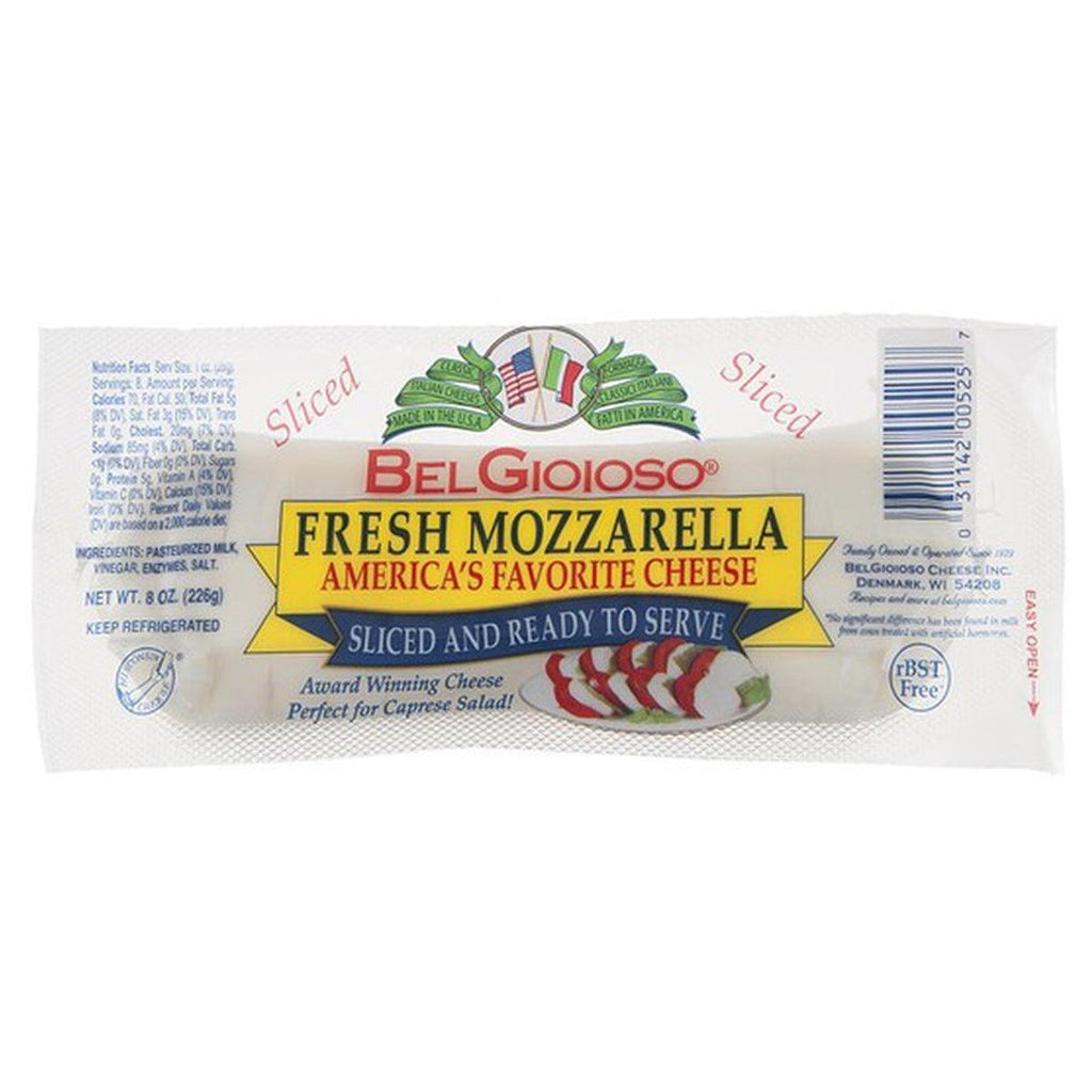 Belgioso Sliced Fresh Mozzarella 8 oz - Seabra Foods Online