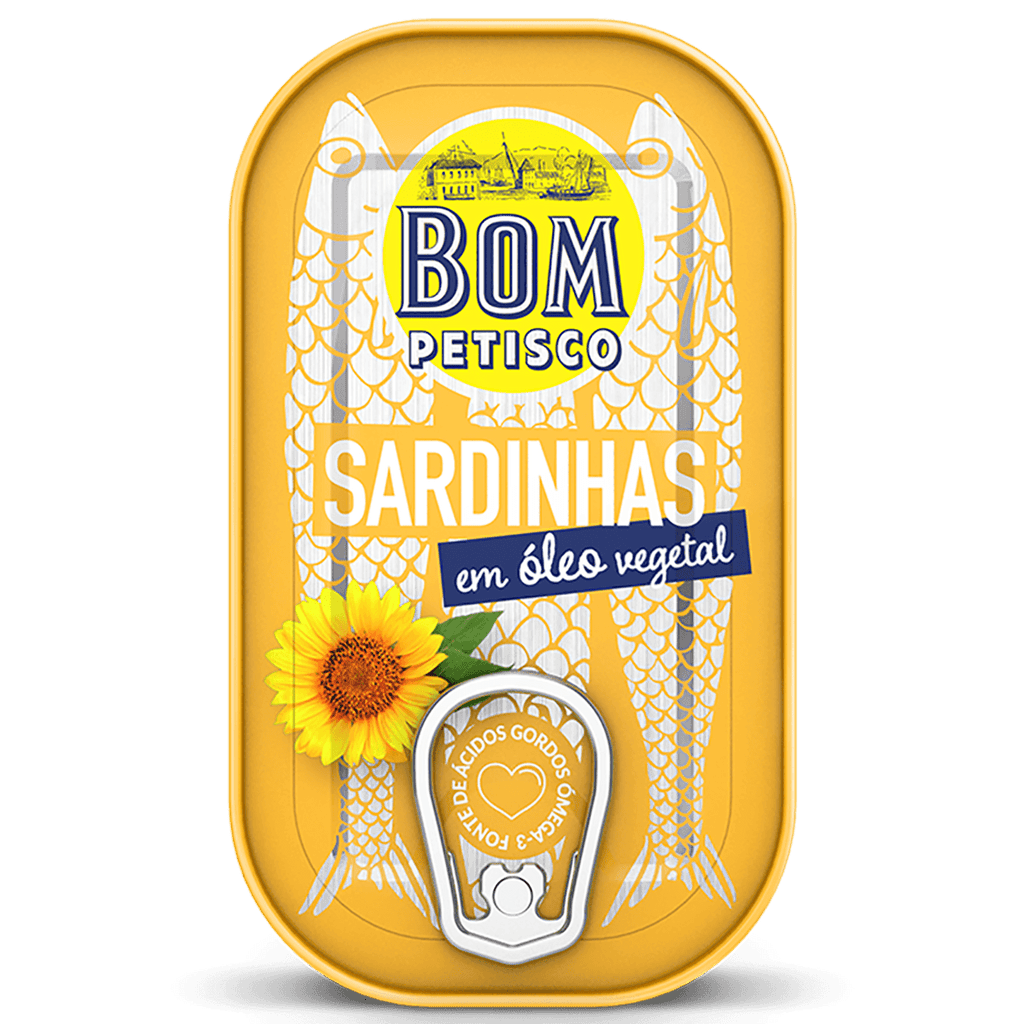 Bom Petisco Sardines in Oil Veg 4.23oz - Seabra Foods Online