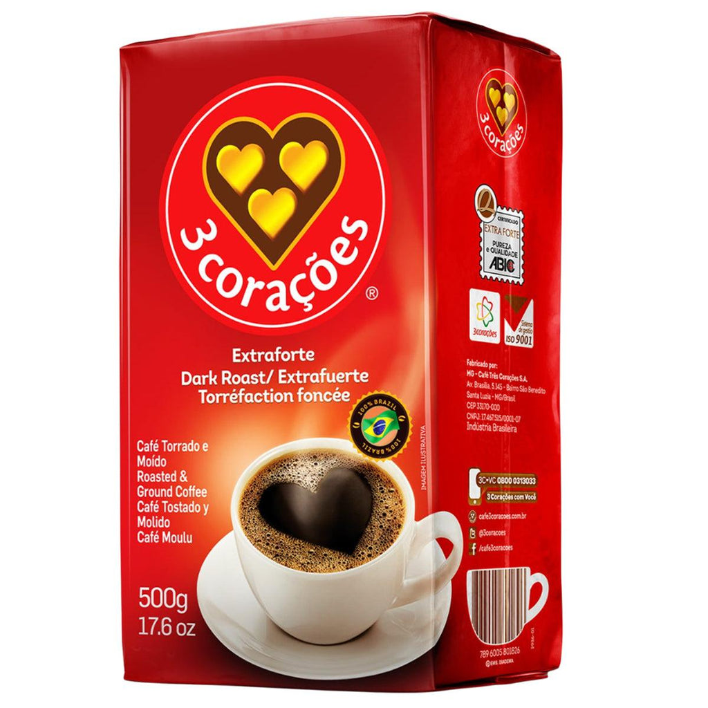 Cafe Extra Forte 3 Coraçoes 500g - Seabra Foods Online