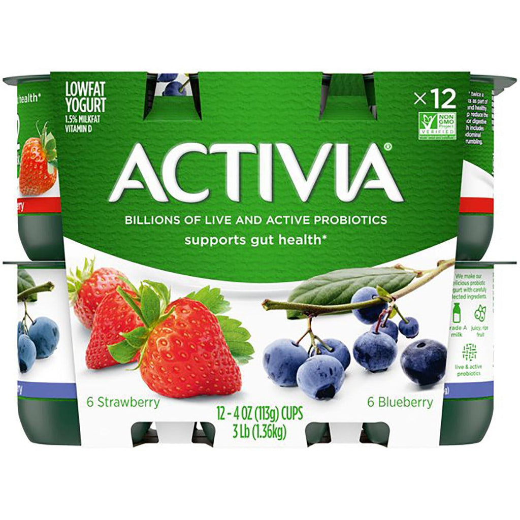 Dannon Activia Blue/Strawberry 12PK - Seabra Foods Online