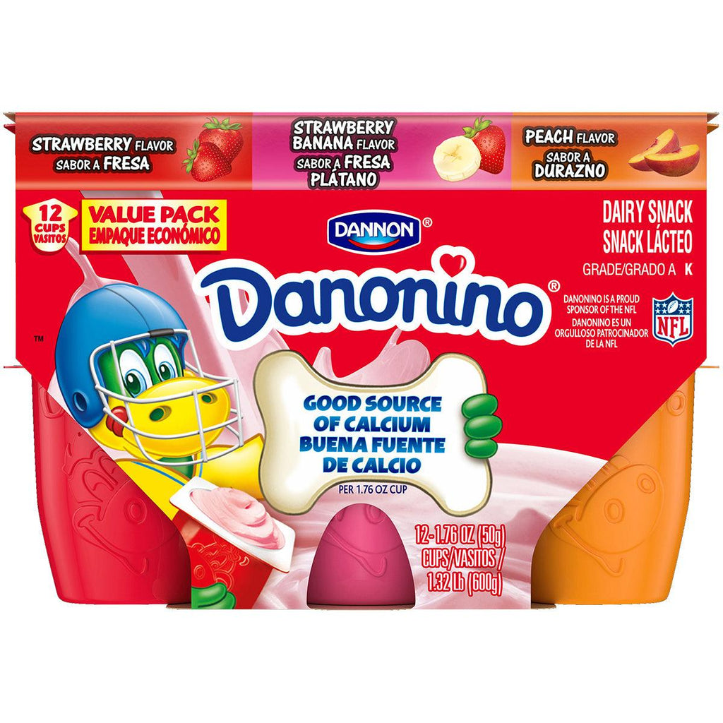 Danonino Straw/b/Peach 12PK - Seabra Foods Online