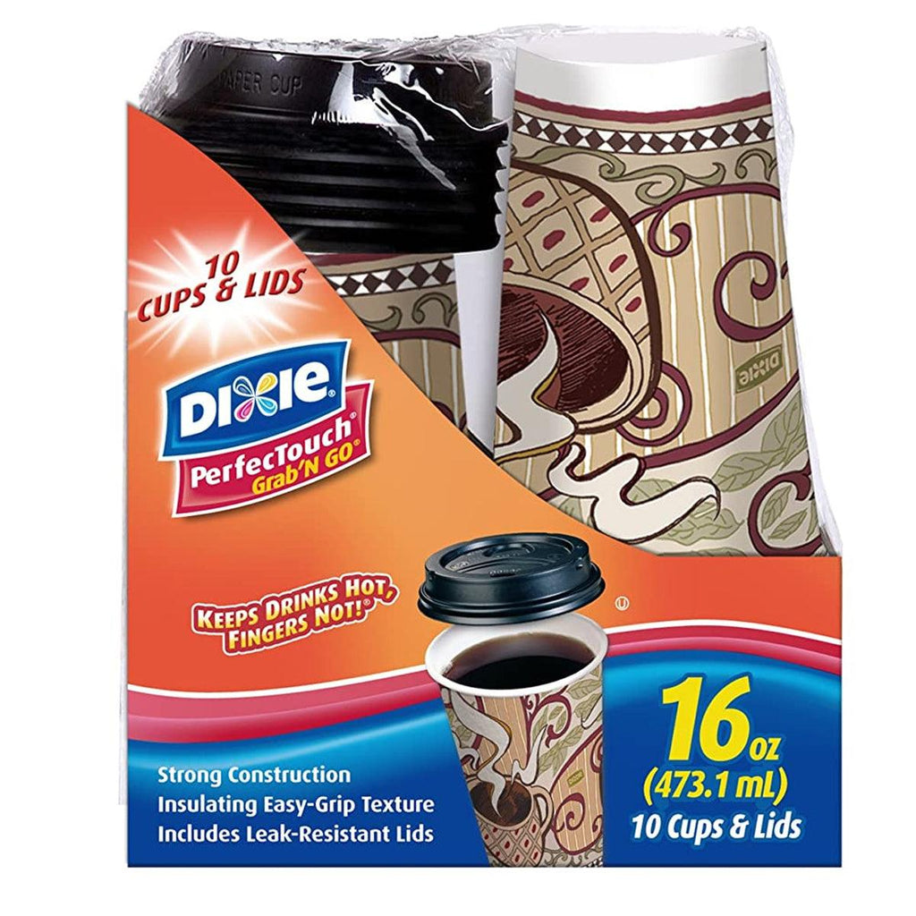 Dixie G&G Coffee Cup w/Lid 10ct - Seabra Foods Online
