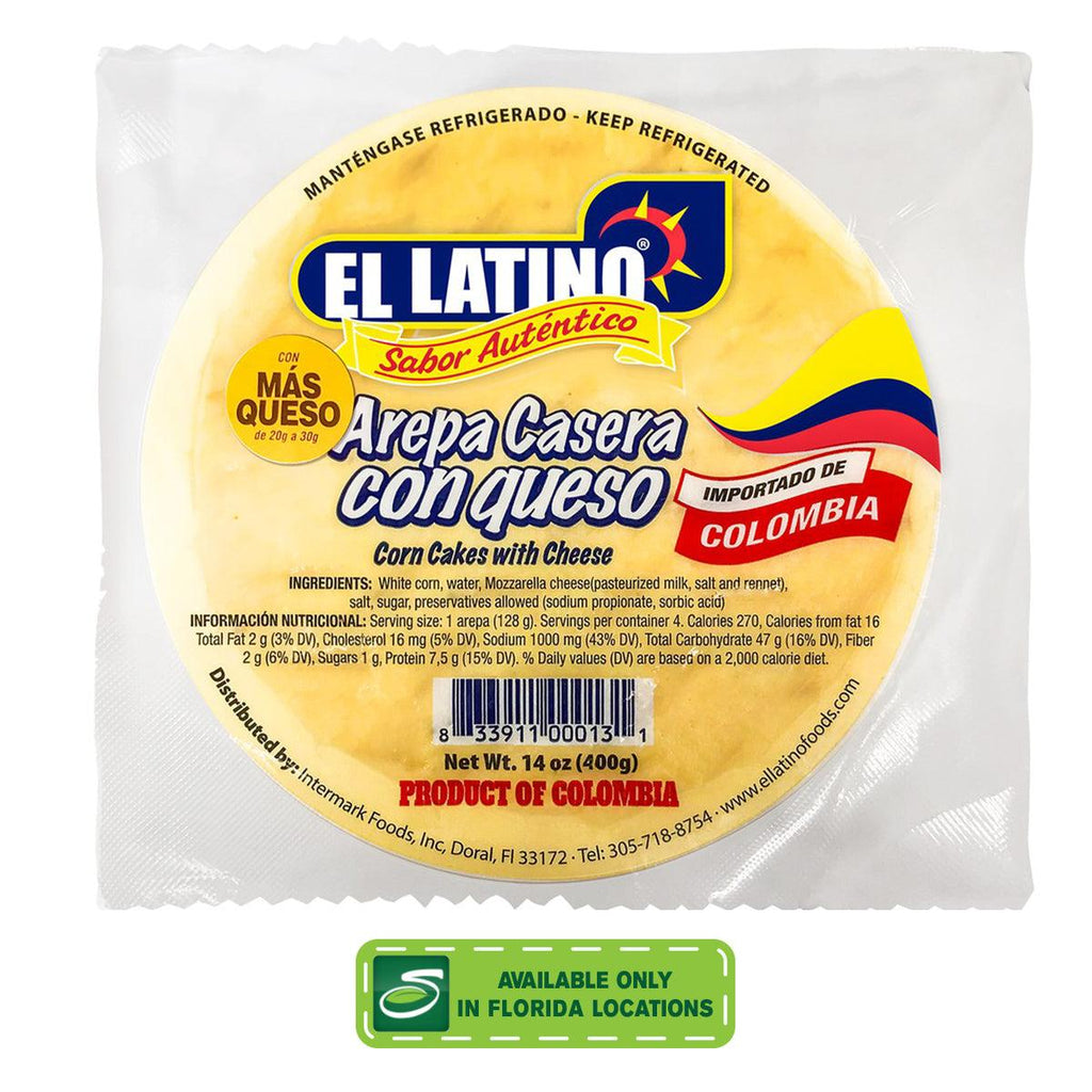 El Latino Corn Cakes W/Cheese 14oz - Seabra Foods Online