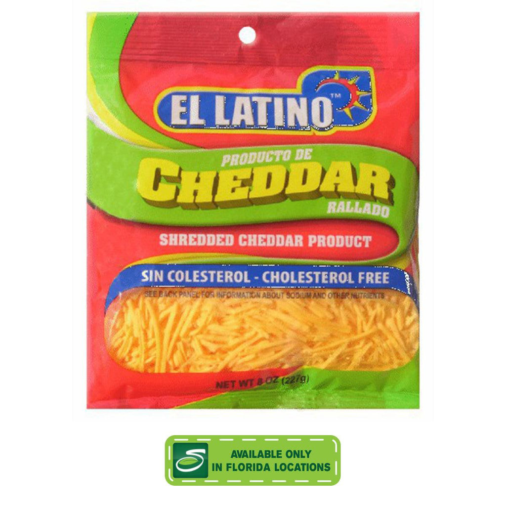 El Latino Shredded Cheddar 8oz - Seabra Foods Online