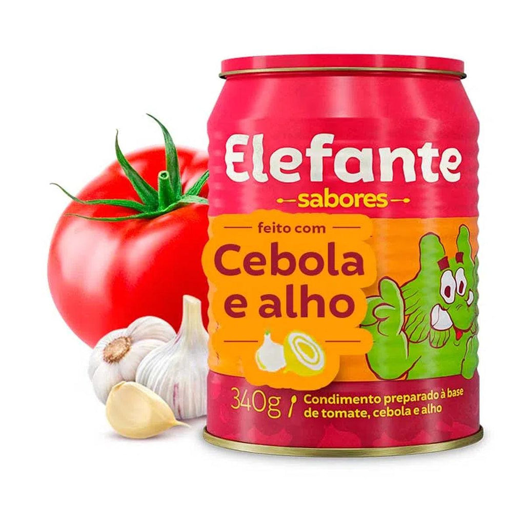 Extrato de Tomate com cebola e alho Elefante 340g - Seabra Foods Online