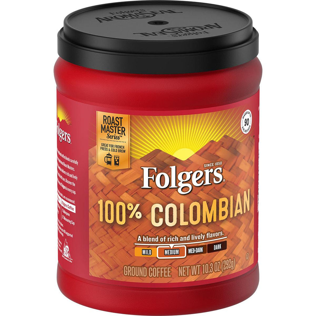 Folgers 100%Colombian Coffee 9.6oz - Seabra Foods Online