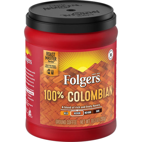 Folgers 100%Colombian Coffee 9.6oz - Seabra Foods Online