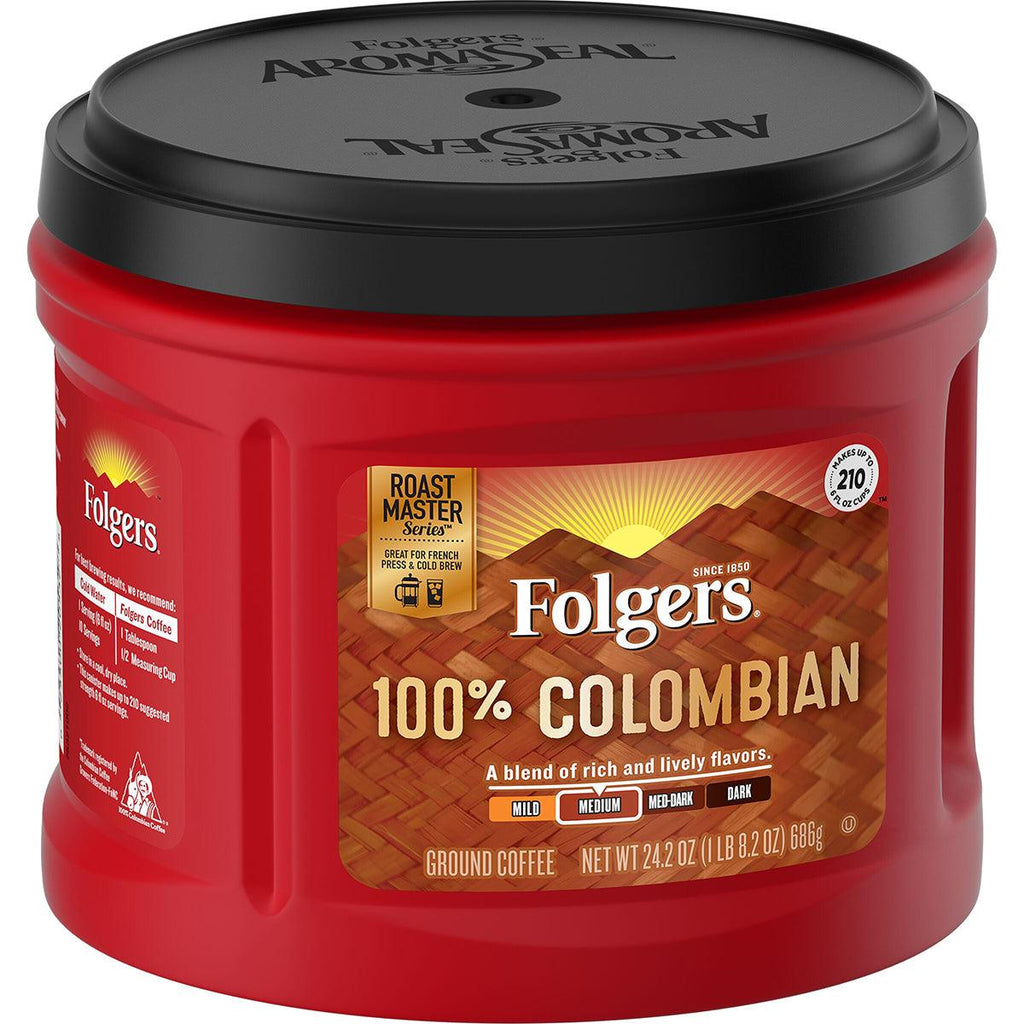 Folgers 100%Colombian Coffee Can 22.6 - Seabra Foods Online