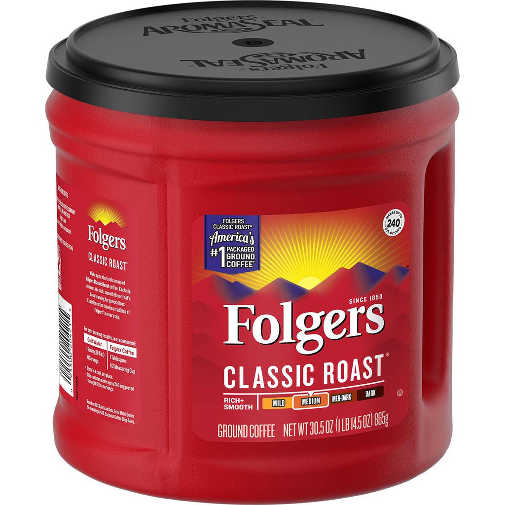 Folgers Classic Roast Coffee Can 25.9oz - Seabra Foods Online