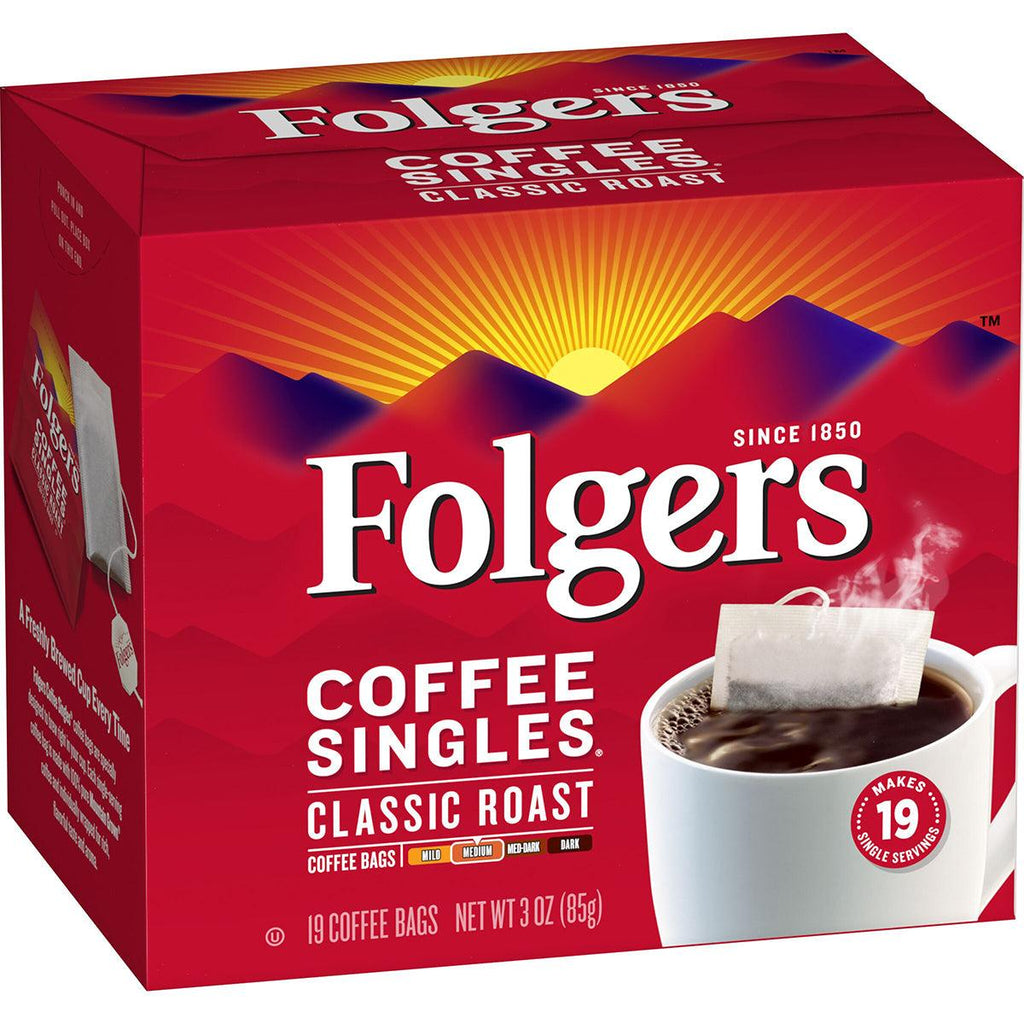 Folgers Classic Roast Coffee Singles 3oz - Seabra Foods Online