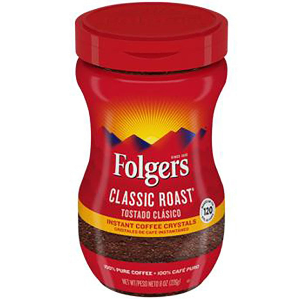 Folgers Classic Roast Instant Coffee 8oz - Seabra Foods Online
