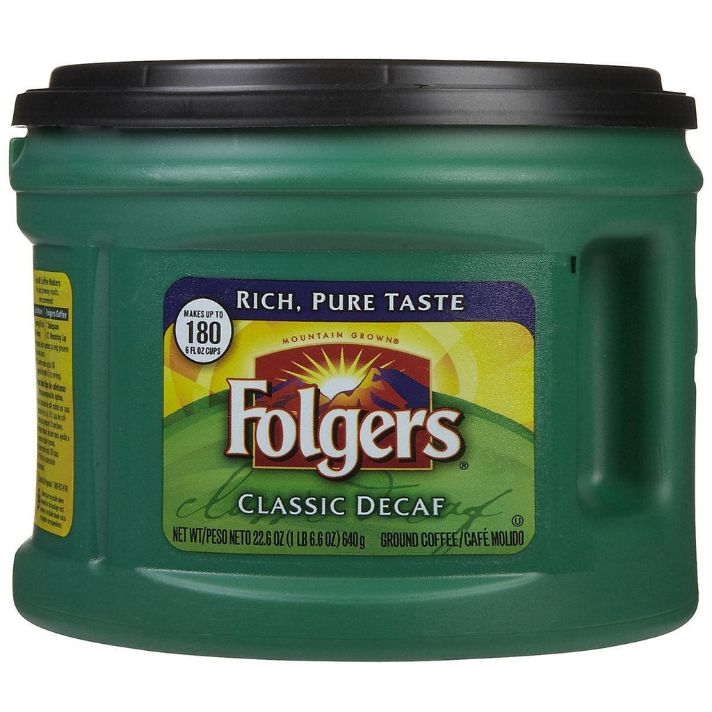 Folgers Decaf Classic Coffee 22.6oz - Seabra Foods Online