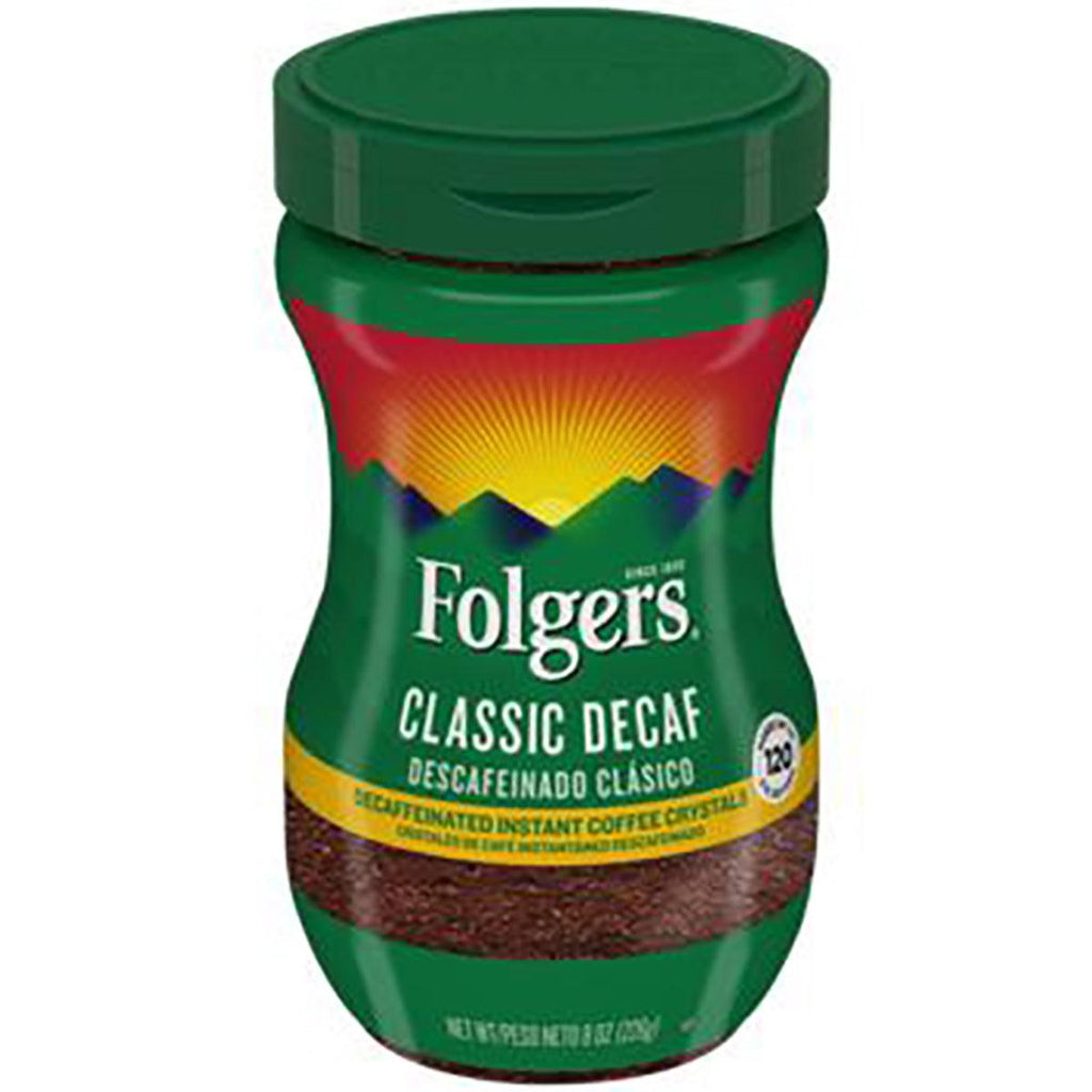 Folgers Decaf Instant Coffee 8oz - Seabra Foods Online