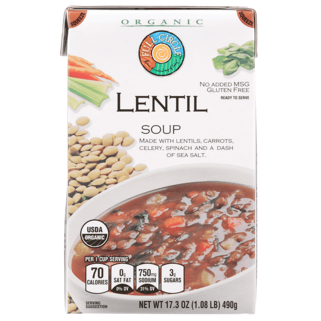 Full Circle Organic Aseptic Lentil Soup - Seabra Foods Online