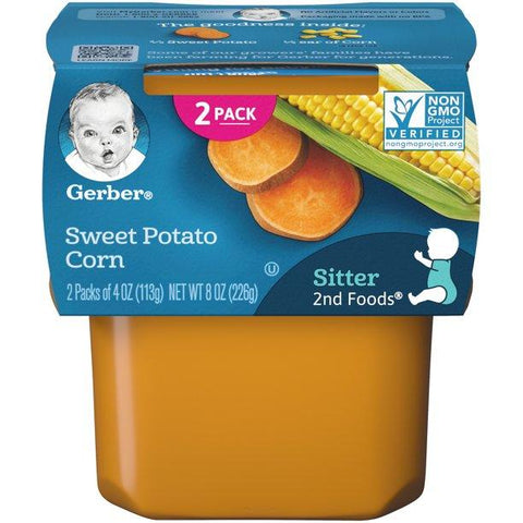 Gerber 2nd Stg Sweet Pot/Corn 2pk - Seabra Foods Online