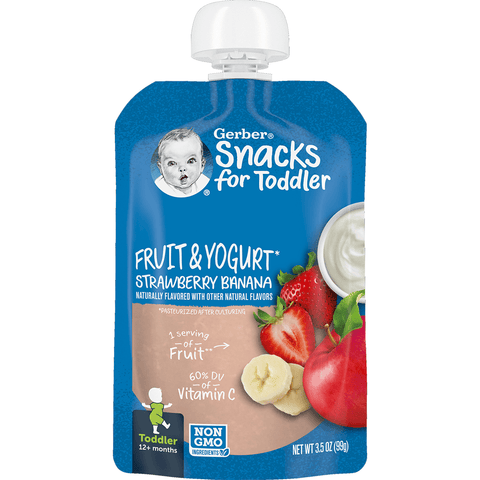 Gerber Toddler Straw/Banana Yog. 3.5oz - Seabra Foods Online