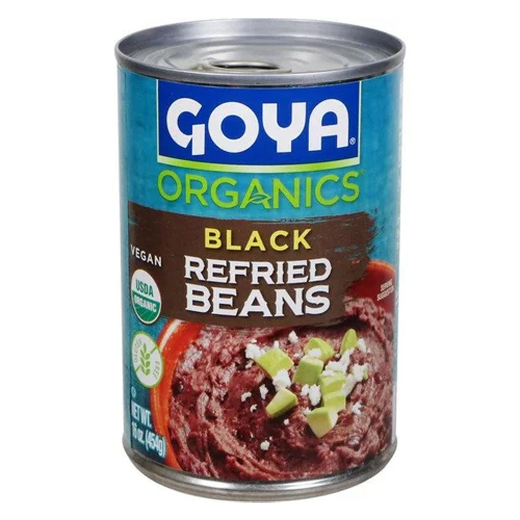 Goya Organic Black Refried Beans 15oz - Seabra Foods Online