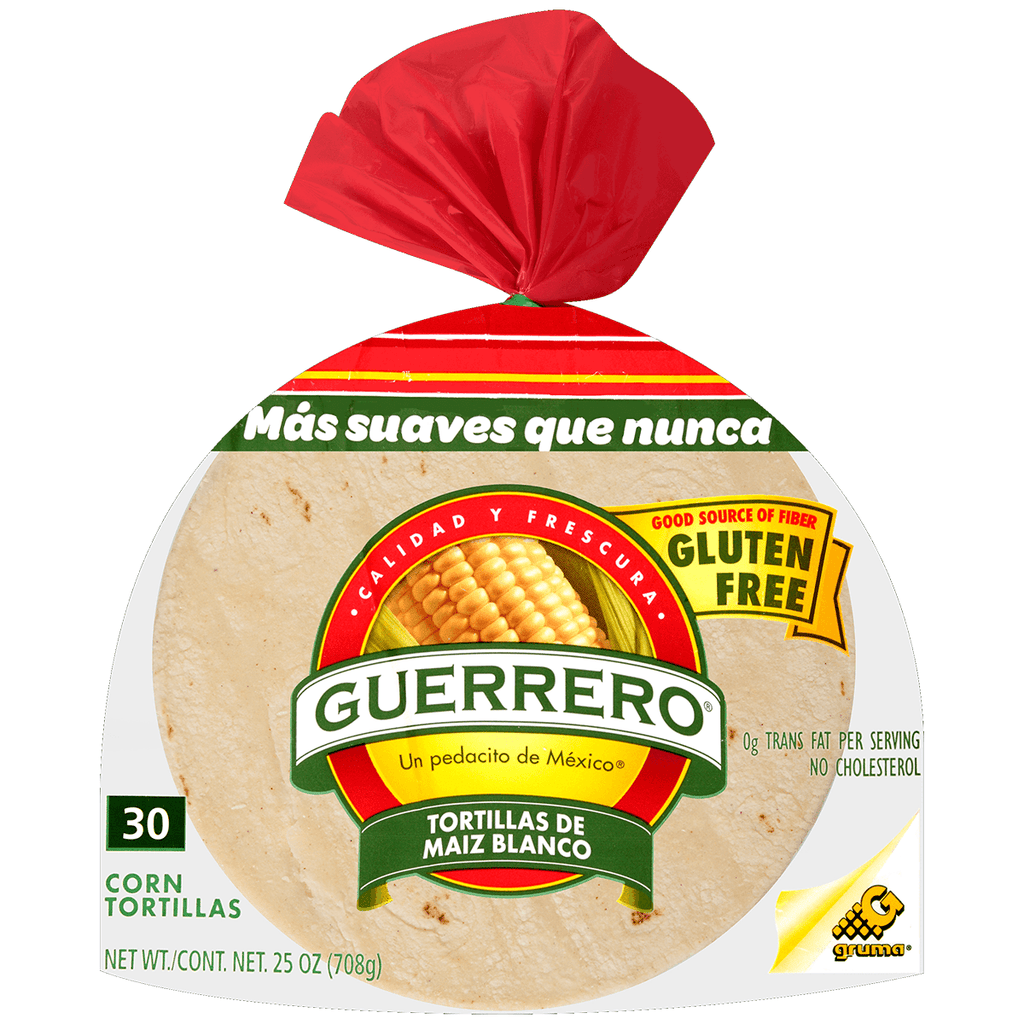 Guerrero Wht Corn Tortillas 30CT 25 oz - Seabra Foods Online