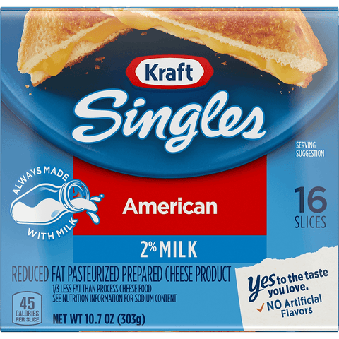 Kraft 2% Milk Yellow Singles - Seabra Foods Online