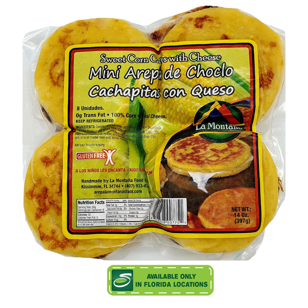 La Montana Mini Arepas de Choclo 14oz - Seabra Foods Online