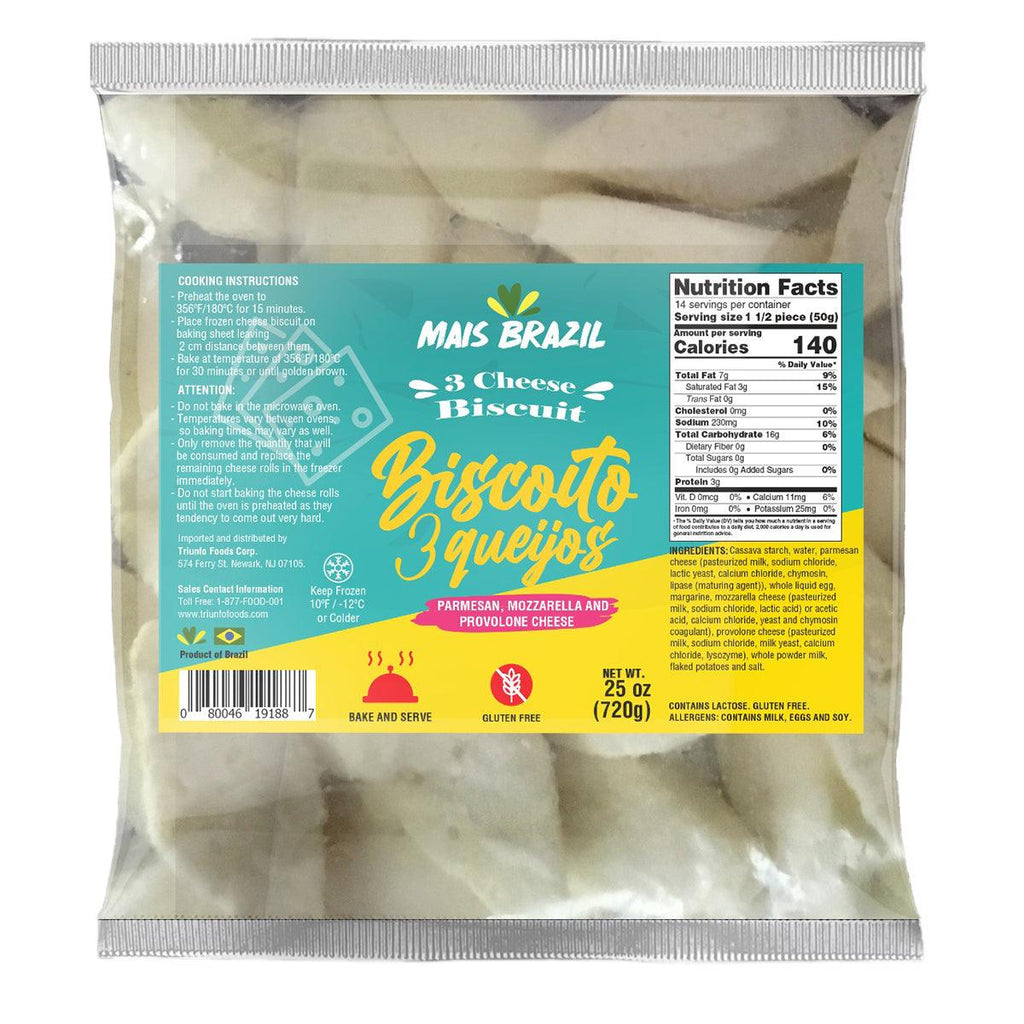 Mais Brasil Biscoito 3Queijos 720g - Seabra Foods Online