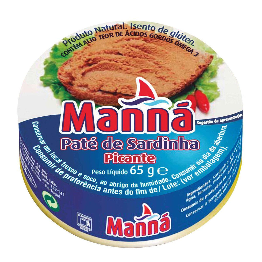 Manna Pate Sardinhas Picante 2.28oz - Seabra Foods Online