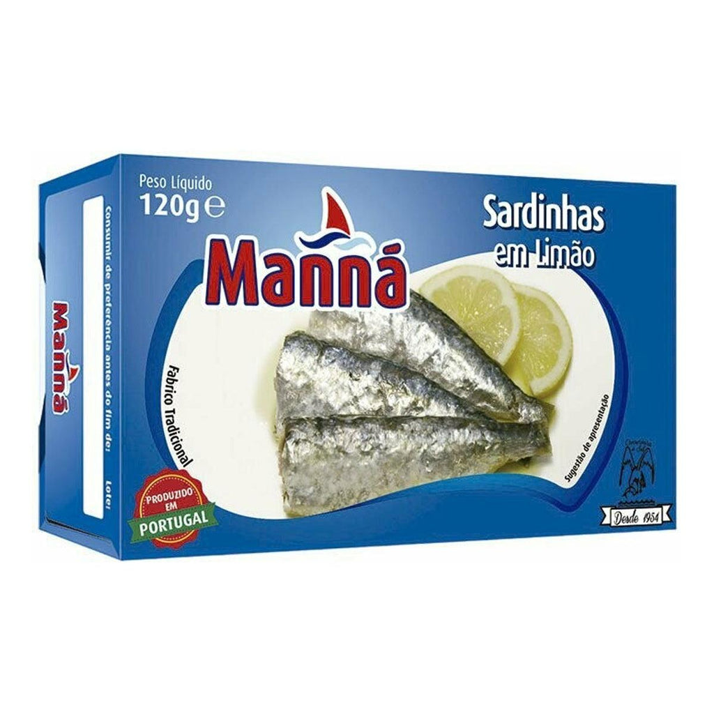 Manna Sardines in Olive Oil&Lemon 4.23oz - Seabra Foods Online