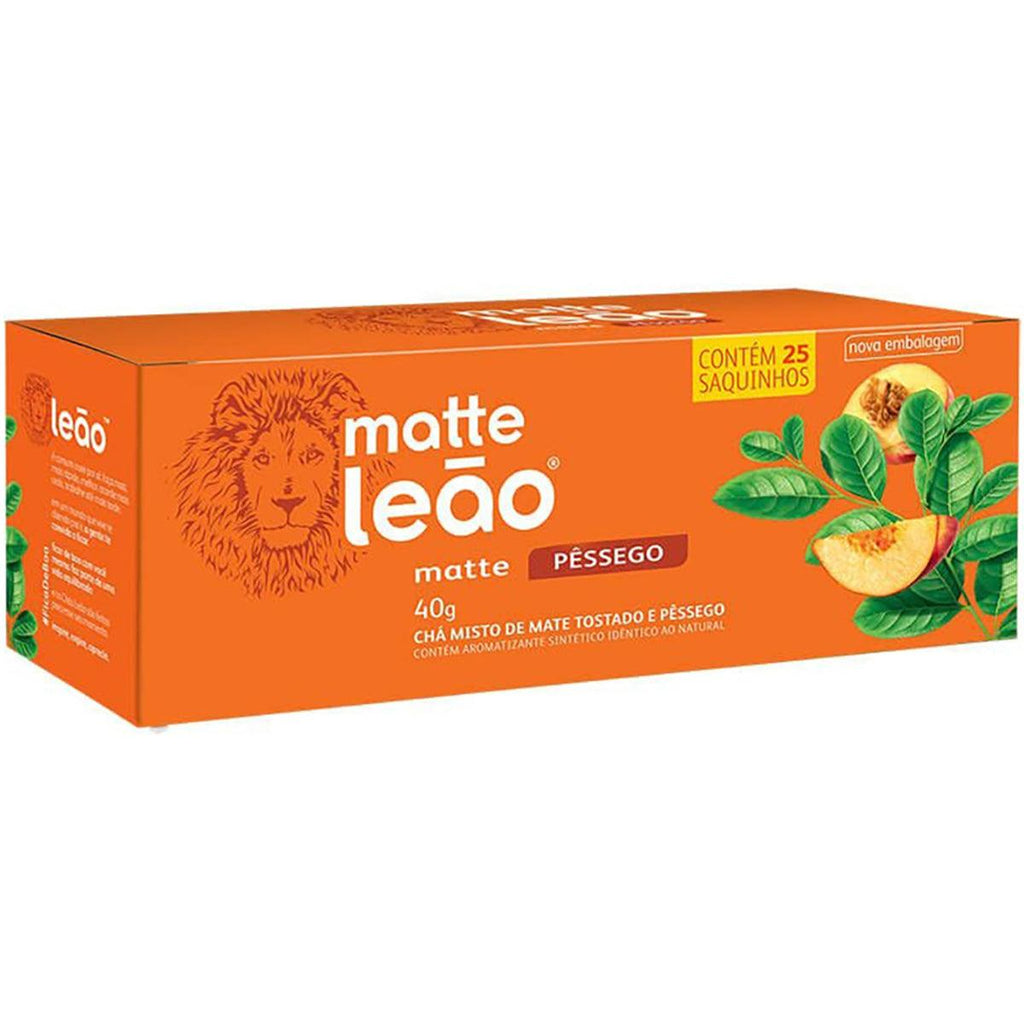 Matte Leao Cha Natural C/Pessego 1.40oz - Seabra Foods Online