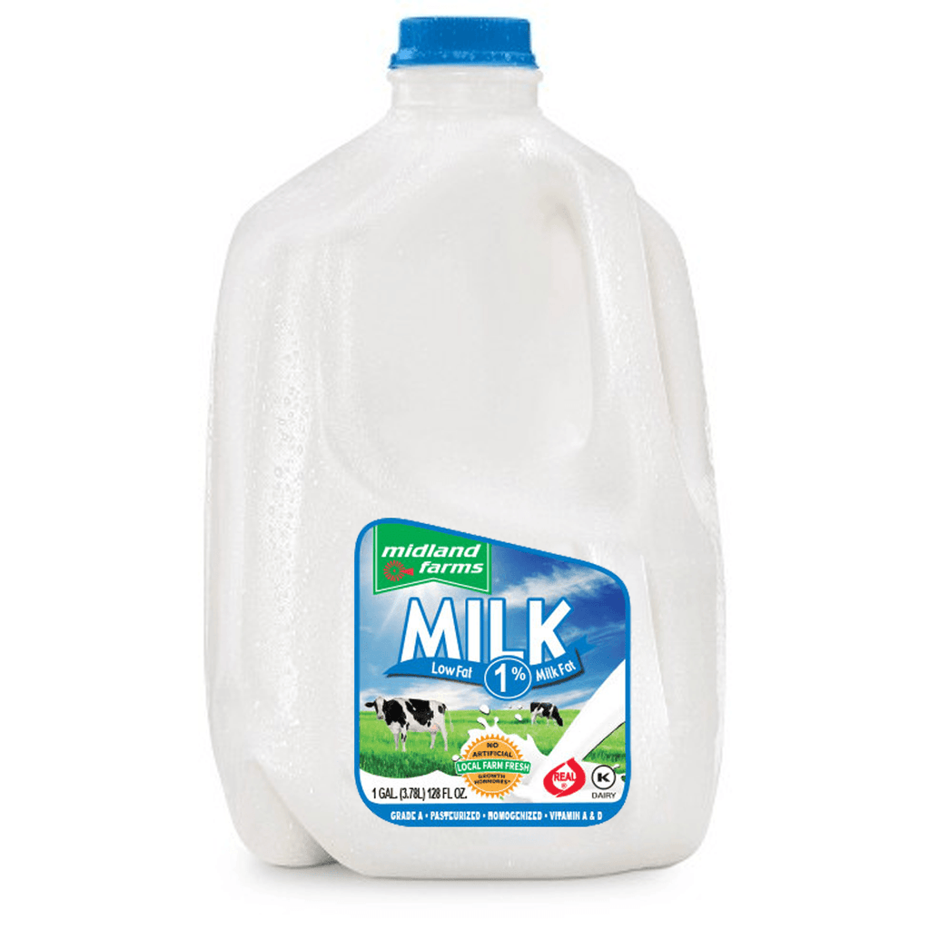 Midland Farms 1% Low Fat Milk 1gal - Seabra Foods Online