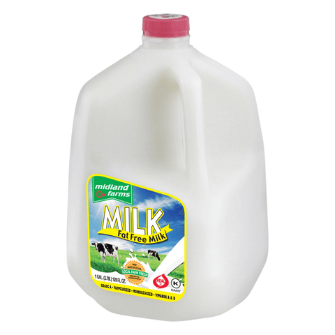 Midland Farms Fat Free Milk 1gal - Seabra Foods Online