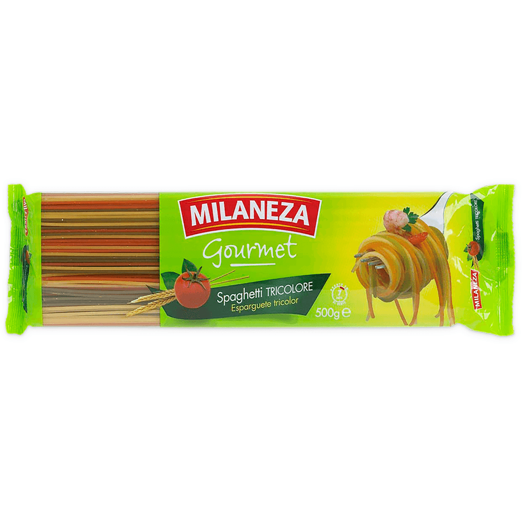 Milaneza Esparguete Tricolor 17.6oz - Seabra Foods Online