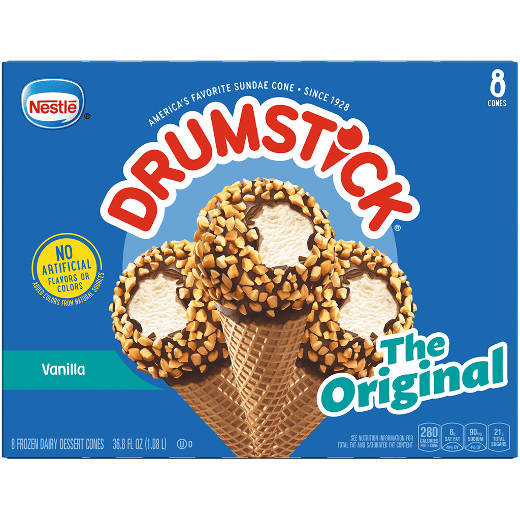 Nstl Drumstick Vanilla Cones 8PK - Seabra Foods Online