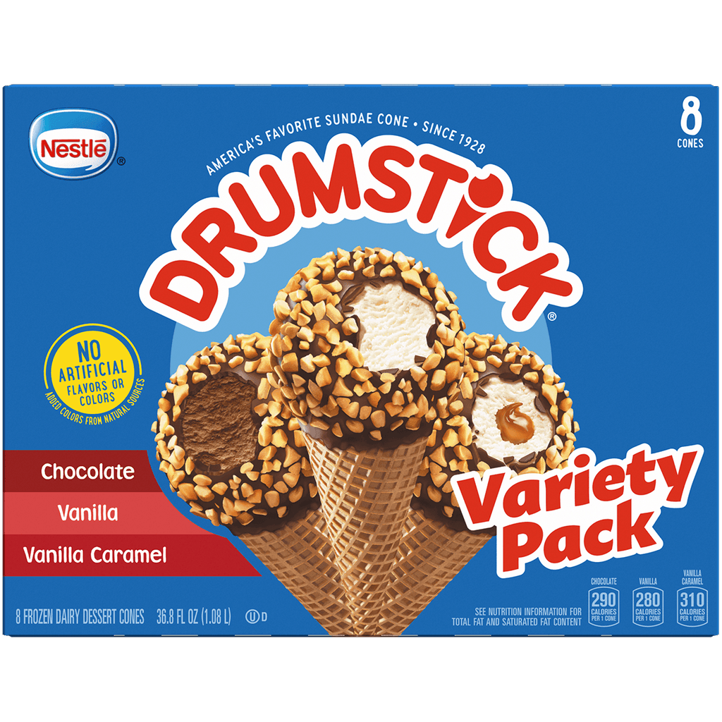 Nstl Drumstick Variety Cones 8PK - Seabra Foods Online