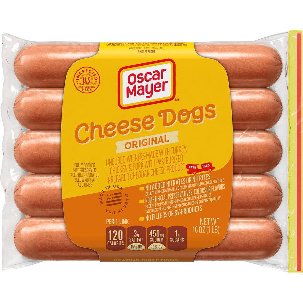 Oscar Mayer Cheese Hot Dogs 16oz - Seabra Foods Online