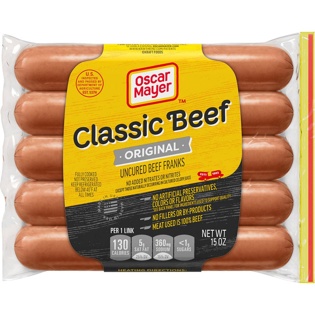 Oscar Mayer Pure Beef Franks 15oz - Seabra Foods Online