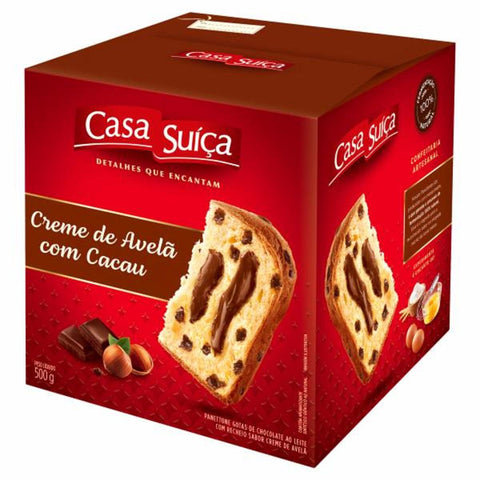 Panettone Creme de Avelã com Cacau Casa Suiça 500g - Seabra Foods Online